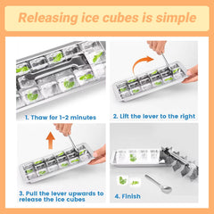 Retro Stainless Steel Ice Tray - 18-Cube Metal Ice Trays for Freezer with Easy Release Handle, Commercial Grade Non-Toxic Material, Dishwasher Safe, Send Goods from Local Warehouse