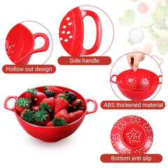 4pcs Small Colander Set, 7.5in Drain Basket, BPA-Free Plastic Food Strainer with Double Handles for Fruits, Vegetables, Pasta - Send Goods from Local Warehouse