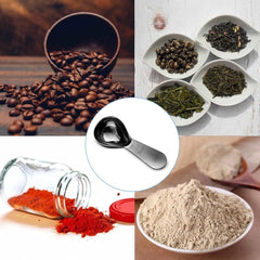 1 Pcs Coffee Scoop, 2 Tablespoon Measuring Spoon for Ground Coffee, Durable Stainless Steel, Easy to Use and Clean(Sliver), Send Goods from Local Warehouse