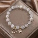 Cat's Eye Stone Bracelet Clover Crystal Bracelet Elastic Rope Crystal Transfer Bead
