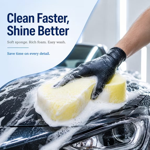 Car Wash Sponges 5 Pack, Extra Thick Large Cleaning Sponges, Soft Absorbent Non Scratch Foam Sponge for Washing Cars, Boat, Bike, Kitchen, Bathroom, Shower & Household Cleaning
