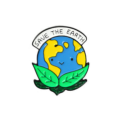 Foreign trade cartoon creative plant-shaped jewelry brooch, water conservation, green environmental protection letter brooch badge