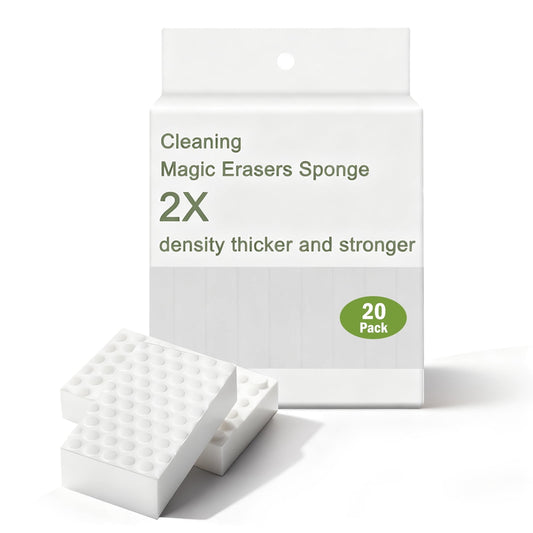 2X Density Magic Sponge Eraser, 20 Pack Multi-Purpose Cleaning Pads for Kitchen, Bathroom, Walls & Dishes, Melamine Sponges for Tough Stains & Grease