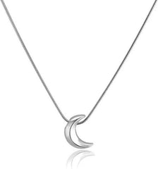 Moon Necklace for Women Stainless Steel Crescent Moon Pendant Necklace Dainty Simple Pendent Necklace Minimalist Trendy Jewelry