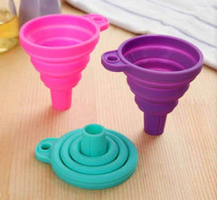 Funnels for Kitchen Use, Food Grade Silicone Collapsible Kitchen Funnel (Blue)