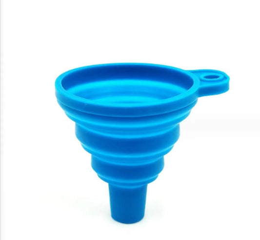 Funnels for Kitchen Use, Food Grade Silicone Collapsible Kitchen Funnel (Blue)