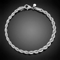 925 Sterling Silver Bracelets for Women Teen Girls, Twist Bangle Fashion Vintage Couples Hollow Wavy Design Charm Chain Bangle Fashion Jewelry Gifts