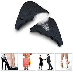 2 Pairs Soft Sponge Half Insoles, Reusable Big Toe Plug Foot Brace Pads Adjustable Shoe Filler Unisex Shoe Inserts Black
