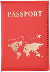 Generic Maimai PU Passport Protective Cover Women Men Travel Passport Ticket Holder Case Letter Print ID Card Passport Holder Clip Bags (Blue)