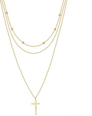 925 Sterling Silver Simple Cross Pendant Necklace for Women Christian Birthday Baptism Gift