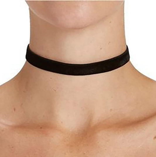 Prosy Gothic Choker Necklace Silver Black Velvet Statement Collar Necklaces for Women and Girls
