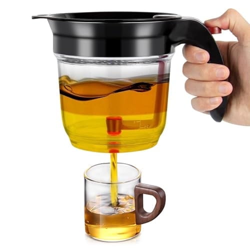 4Cup Fat Separator with Strainer and Bottom Release 33 oz Gravy Grease Separator for Cooking Healthier Gravy