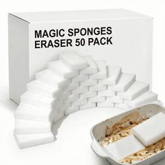 50 Pack Eraser Sponges for Cleaning, High Density Melamine Sponge, Universal Scrubber for Furniture and Glass, Quick Grease Remover Blocks, Daily Home Washing Accessories