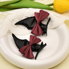 Halloween Bat Bow Hair Accessories for Women Girls Black Bat Hair Clips for Girls Hair Halloween Bows for Women Girls Goth Hair Bat Accessories for Girls 2 Pcs Bow Halloween Accessories