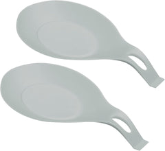 uxcell Silicone Spoon Rest, 7.68" x 3.74" Heat Resistant Kitchen Utensil Holder Spatula Ladle Rest for Counter Stove Top, Dark Gray 4Pcs