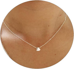 ASCOMY Dainty Gold Necklace for Women 14K Gold Plated Necklaces for Her Delicate Love Heart Necklace Heart Pendant Necklace Cute Necklaces Festival Jewelry Gift for Women