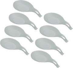 uxcell Silicone Spoon Rest, 7.68" x 3.74" Heat Resistant Kitchen Utensil Holder Spatula Ladle Rest for Counter Stove Top, Dark Gray 4Pcs
