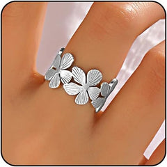 Thumb Rings for Women Chunky Gold Rings for Women Non Tarnish Stainless Steel Adjustable Rings Thumb Silver Ring Wave Curve Ring Dainty Unique Rings