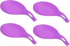 uxcell Silicone Spoon Rest, 7.68" x 3.74" Heat Resistant Kitchen Utensil Holder Spatula Ladle Rest for Counter Stove Top, Dark Gray 4Pcs