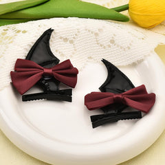 Halloween Bat Bow Hair Accessories for Women Girls Black Bat Hair Clips for Girls Hair Halloween Bows for Women Girls Goth Hair Bat Accessories for Girls 2 Pcs Bow Halloween Accessories