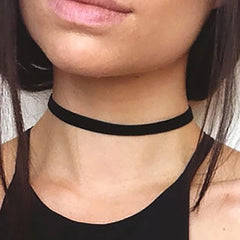 Prosy Gothic Choker Necklace Silver Black Velvet Statement Collar Necklaces for Women and Girls