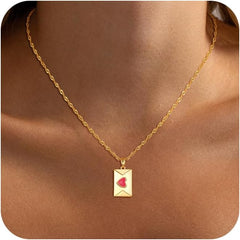 ASCOMY Dainty Gold Necklace for Women 14K Gold Plated Necklaces for Her Delicate Love Heart Necklace Heart Pendant Necklace Cute Necklaces Festival Jewelry Gift for Women