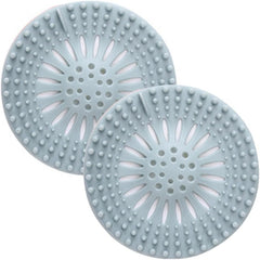 Hair Catcher Shower Drain Covers Protector Durable Silicone Bathtub Hair Stopper Easy to Install and Clean Suit for Bathroom Tub Shower and Sink, 2 Pack, Blue