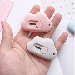 Mini Box Cutter Cloud Utility Retractable Art Knives Letter Opener Envelope Slitter, Cloud Shaped Carton Portable Cutter for Opening Plastic Packages (Pink)