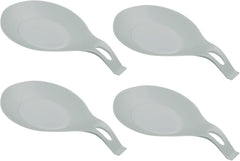 uxcell Silicone Spoon Rest, 7.68" x 3.74" Heat Resistant Kitchen Utensil Holder Spatula Ladle Rest for Counter Stove Top, Dark Gray 4Pcs