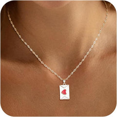 ASCOMY Dainty Gold Necklace for Women 14K Gold Plated Necklaces for Her Delicate Love Heart Necklace Heart Pendant Necklace Cute Necklaces Festival Jewelry Gift for Women