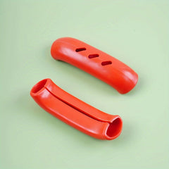 Silicone Pan Handle Covers, Heat Resistant Pot Handle Grips, Teal Red Gray (Red, 6PCS)