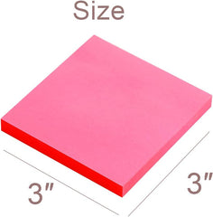 Sticky Notes 3x3 Inches,Light Pink Self-Stick Pads, Easy to Post for Home, Office, Notebook, 8 Pads/Pack