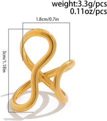 Thumb Rings for Women Chunky Gold Rings for Women Non Tarnish Stainless Steel Adjustable Rings Thumb Silver Ring Wave Curve Ring Dainty Unique Rings