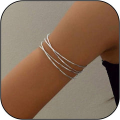 Choistily Arm Cuff Gold Layered Bracelet Adjustable Upper Arm Bangle Jewelry Gifts for Women Boho Halloween Costume Accessories