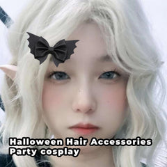 Bat Hair Clips for Women Bow Hair Clip for Curly Thick Hair Barrettes for Women Halloween Hair Clips for Cosplay Goth Hair Accessories for Long Fine Hair Clips for Girls Non Slip Hairclip 2 PCS