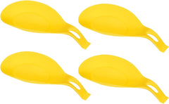 uxcell Silicone Spoon Rest, 7.68" x 3.74" Heat Resistant Kitchen Utensil Holder Spatula Ladle Rest for Counter Stove Top, Dark Gray 4Pcs