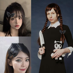 Bat Hair Clips for Women Bow Hair Clip for Curly Thick Hair Barrettes for Women Halloween Hair Clips for Cosplay Goth Hair Accessories for Long Fine Hair Clips for Girls Non Slip Hairclip 2 PCS