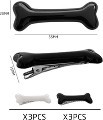 6 Pieces Bone Hair Clips, Dog Bone Hair Clips, Halloween Hair Clips, Children's Hair Clips, Plastic Hair Accessories, Cartoon Hair Accessories, Skull Hair Accessories