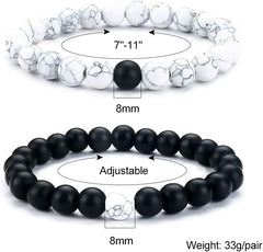 Best Friend Bracelets Couples Bracelets for 2 Matching Yin Yang His and Her Lover Bracelet Jewelry for Bff Friendship Relationship Boyfriend Girlfriend Valentines Gift