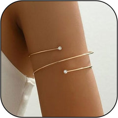 Choistily Arm Cuff Gold Layered Bracelet Adjustable Upper Arm Bangle Jewelry Gifts for Women Boho Halloween Costume Accessories