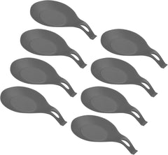 uxcell Silicone Spoon Rest, 7.68" x 3.74" Heat Resistant Kitchen Utensil Holder Spatula Ladle Rest for Counter Stove Top, Dark Gray 4Pcs