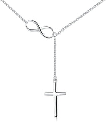 925 Sterling Silver Simple Cross Pendant Necklace for Women Christian Birthday Baptism Gift