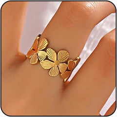 Thumb Rings for Women Chunky Gold Rings for Women Non Tarnish Stainless Steel Adjustable Rings Thumb Silver Ring Wave Curve Ring Dainty Unique Rings