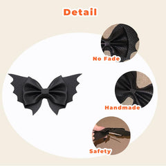 Bat Hair Clips for Women Bow Hair Clip for Curly Thick Hair Barrettes for Women Halloween Hair Clips for Cosplay Goth Hair Accessories for Long Fine Hair Clips for Girls Non Slip Hairclip 2 PCS