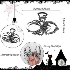 1 Pack Black Spider Hair Claw Clips Halloween Hair Clips for Women Strong Hold Metal Hair Jaw Clips Large Spider Pearl Exquisite Design Halloween Hair Barrette Clips for Costume Party Hair Decoration