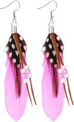 Feather Earrings Women vintage bohemian long drop
