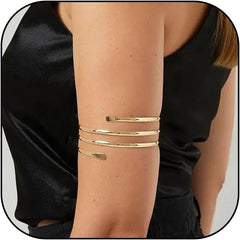 Choistily Arm Cuff Gold Layered Bracelet Adjustable Upper Arm Bangle Jewelry Gifts for Women Boho Halloween Costume Accessories