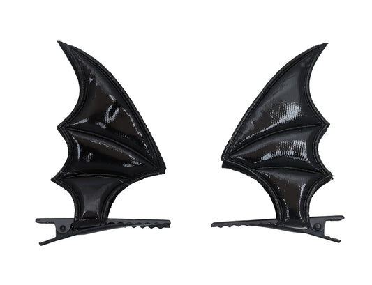 SOWAKA 1 Pair Bat Wings Hair Clips for Halloween Horror Devil Goth Ear Hairpins Hair Barrettes Accessories for Women Adults Cosplay Props Party Costume (Black)