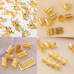 40Pcs Hair Jewelry, Non-Piercing Accessories - Adjustable Hair Rings & Cuffs for Braids, DIY Decorating, Gold for Women