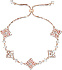 Women's 18K Gold Plated Clover Bracelet with Natural Shell - Four Leaf Lucky Charm Dainty Link Bracelets Jewelry for Women, Trendy Birthday/Mother's Day Gift